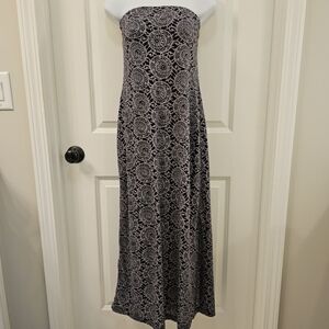 Curtsey Women's Strapless Maxi Dress Blue/Grey Size M